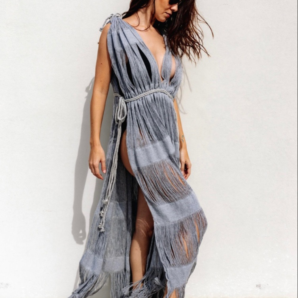 NWT Boho Fringe Handmade Beach Dress